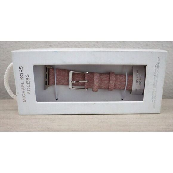 Michael Kors MKS8000 Blush Pink Micro Logo PVC 38/40mm Band for Apple Watch - Picture 7 of 7